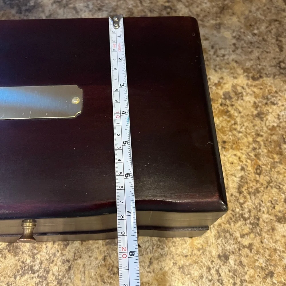 Vintage Reed & Barton Eureka Mfg Co. Brown wooden Jewelry Box with Velvet Lining